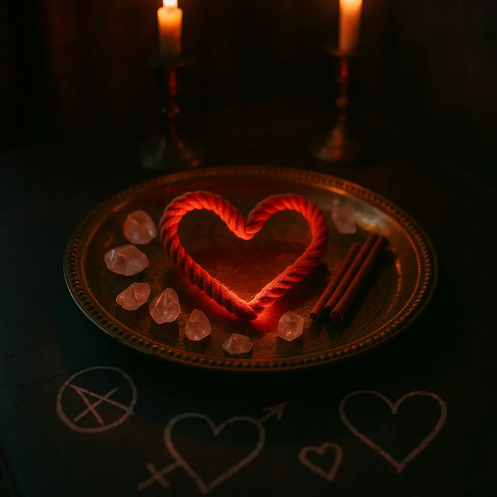 Dark mysterious temple interior with candles and smoke